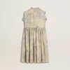 Mädchen-Midikleid aus Baumwolle mit mehrfarbigem Blumenprint