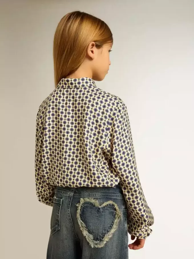 Mädchen-Poloshirt mit geometrischem Print Mädchen-Poloshirt mit geometrischem Print