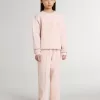 Mädchen-Sweatshirt in Rosa mit rosa Schriftzug auf der Vorderseite
