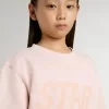 Mädchen-Sweatshirt in Rosa mit rosa Schriftzug auf der Vorderseite