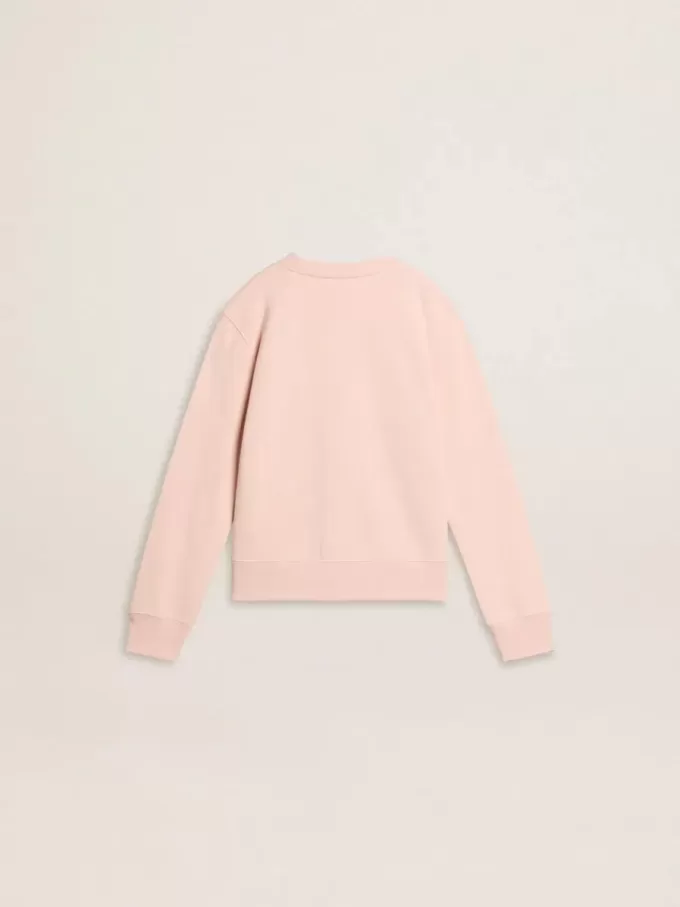 Mädchen-Sweatshirt in Rosa mit rosa Schriftzug auf der Vorderseite