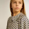 Mädchenkleid mit geometrischem Print und abnehmbarem Kragen
