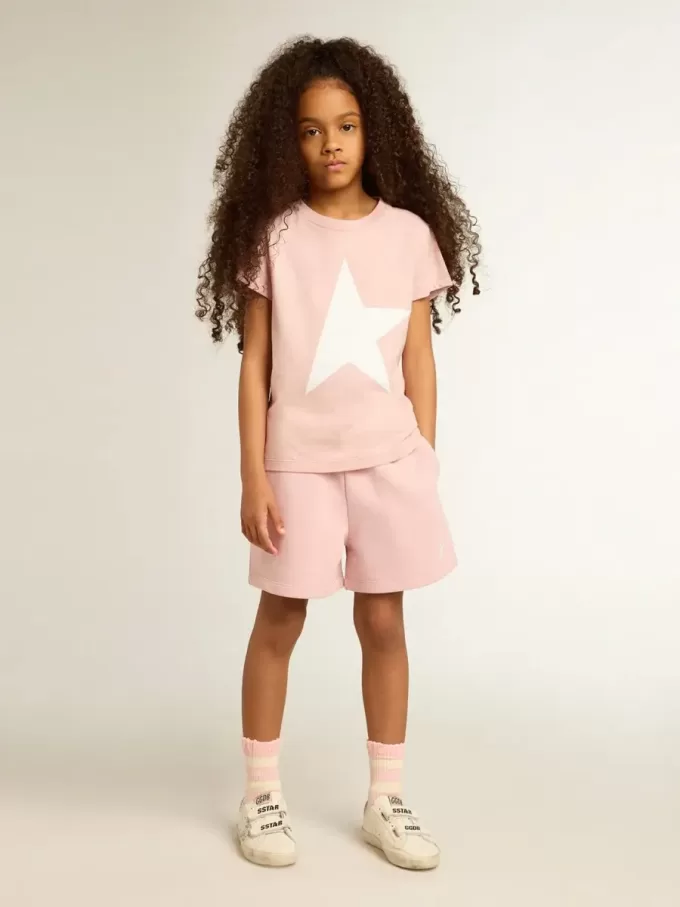 Mädchenshorts in Rosa mit weißem Stern
