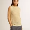 Mesh-Strickoberteil mit Pailletten und kontrastierenden Details Mesh-Strickoberteil mit Pailletten und kontrastierenden Details