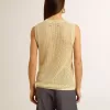 Mesh-Strickoberteil mit Pailletten und kontrastierenden Details Mesh-Strickoberteil mit Pailletten und kontrastierenden Details