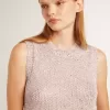 Mesh-Strickoberteil mit Pailletten und kontrastierenden Details Mesh-Strickoberteil mit Pailletten und kontrastierenden Details