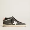 Mid Star aus schwarzem Wildleder mit weißem Lederstern und silbernem Flash