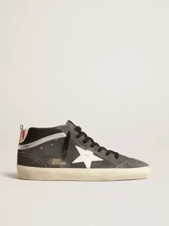 Mid Star aus schwarzem Wildleder mit weißem Lederstern und silbernem Flash