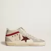 Mid Star für Damen aus Leder mit Glitzerstern und rotem Nubuk-Flash