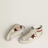 Mid Star für Damen aus Leder mit Glitzerstern und rotem Nubuk-Flash