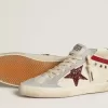 Mid Star für Damen aus Leder mit Glitzerstern und rotem Nubuk-Flash