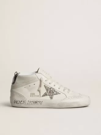 Mid Star für Damen mit silbernem Glitzerstern und schwarz laminierter Fersenlasche Mid Star für Damen mit silbernem Glitzerstern und schwarz laminierter Fersenlasche