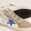 Mid Star für Herren mit blauem Lederstern und taubengrauen Wildledereinsätzen
