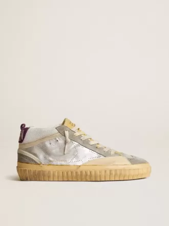 Mid Star LAB aus silbernem Metallic-Leder und Mesh mit perforiertem Stern