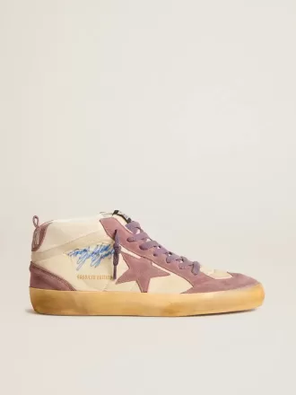Mid Star LAB für Damen aus Nylon und Nappa mit mauvefarbenem Wildlederstern