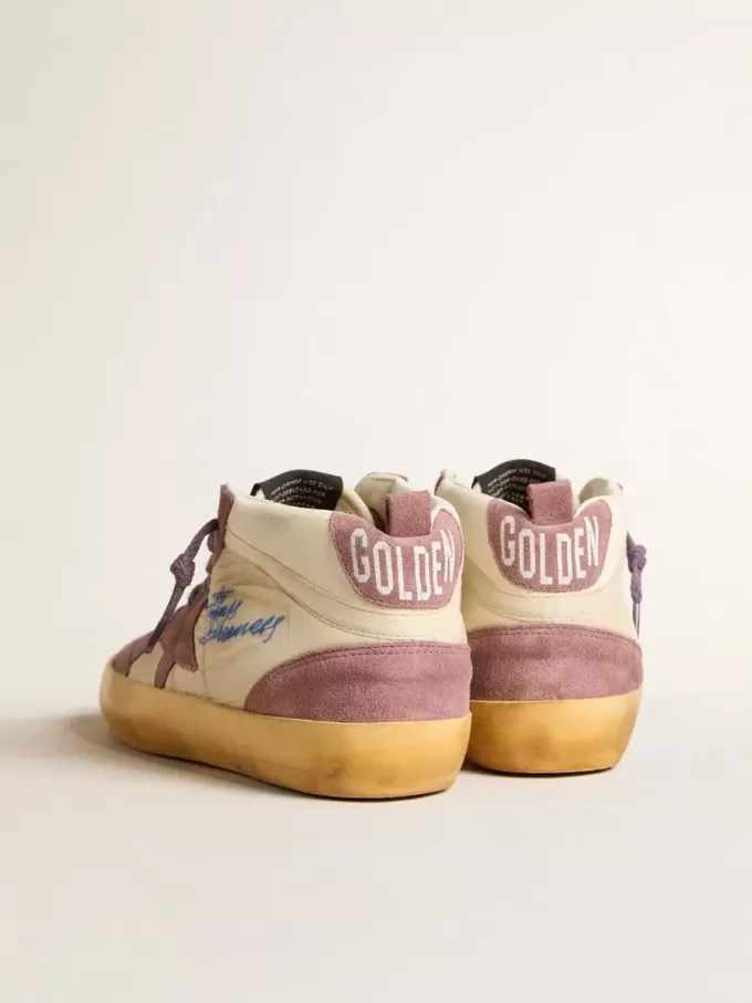 Mid Star LAB für Damen aus Nylon und Nappa mit mauvefarbenem Wildlederstern