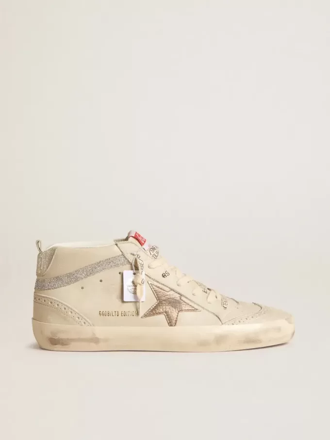 Mid Star LTD für Damen mit bronzefarbenem Lederstern und Swarovski-Kristallblitz Mid Star LTD für Damen mit bronzefarbenem Lederstern und Swarovski-Kristallblitz