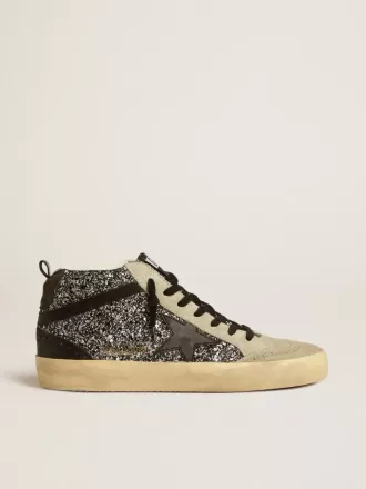 Mid Star LTD in Schwarz mit Glitzer, schwarzem Lederstern und Blitz