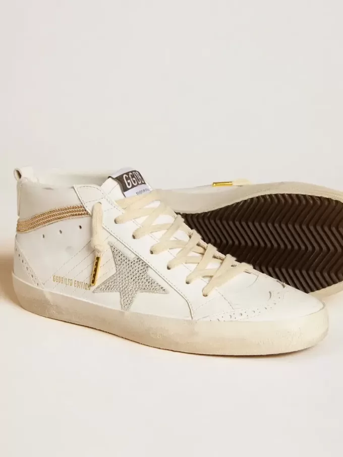 Mid Star LTD mit Stern und Fersenlasche aus Wildleder mit Swarovski-Kristallen