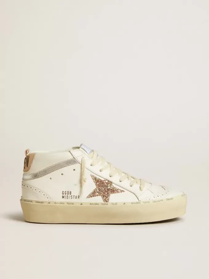 Mid Star mit Glitzerstern und metallisch silbernem Lederstreifen