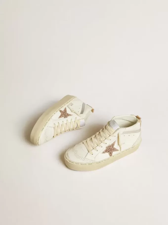 Mid Star mit Glitzerstern und metallisch silbernem Lederstreifen