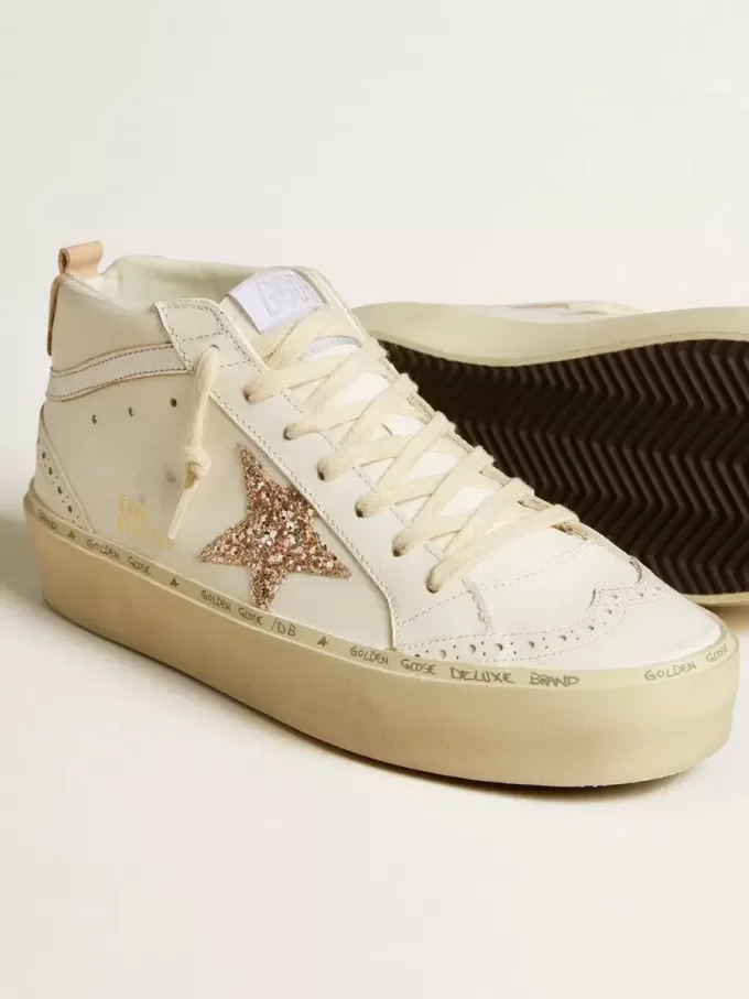 Mid Star mit Glitzerstern und metallisch silbernem Lederstreifen