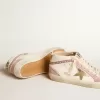 Mid Star mit goldenem Lederstern und rosa Wildleder-Flash mit Perlen