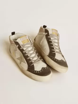 Mid Star mit grauem Lederstern und metallisch silbernem Lederstreifen