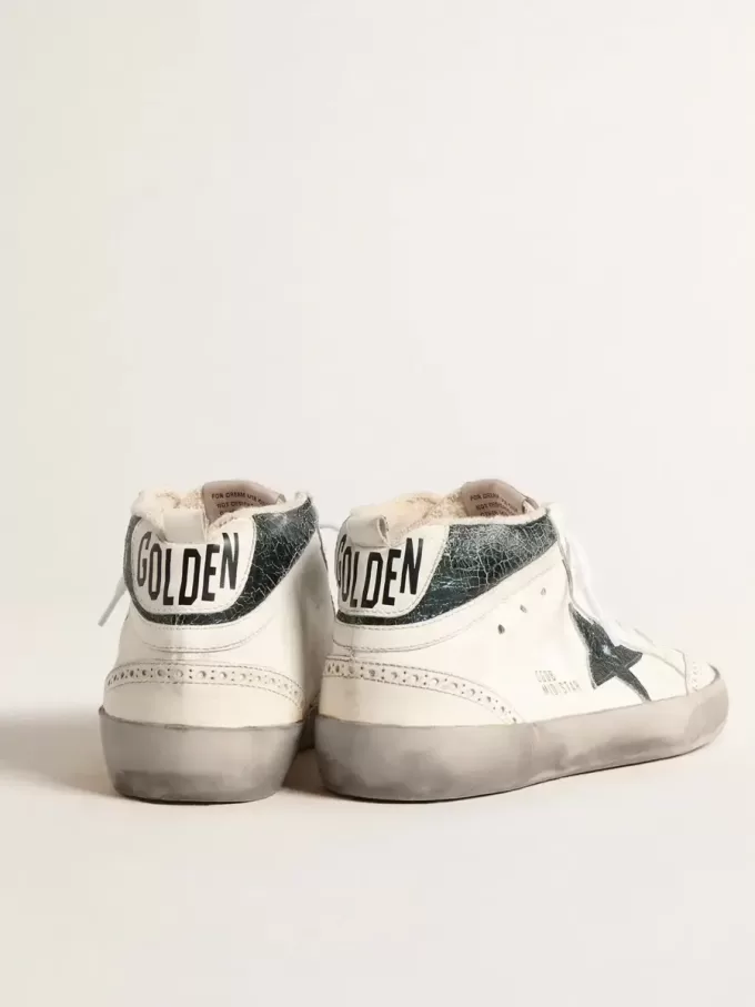 Mid Star mit grünem Metallic-Lederstern und weißem Blitz