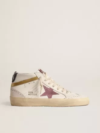 Mid Star mit rosa Wildlederstern und goldfarbenem Metallic-Lederstreifen