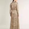 Midi-Kleid für Damen aus Seidenmischung mit Blumenmuster
