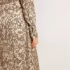 Midi-Kleid für Damen aus Seidenmischung mit Blumenmuster