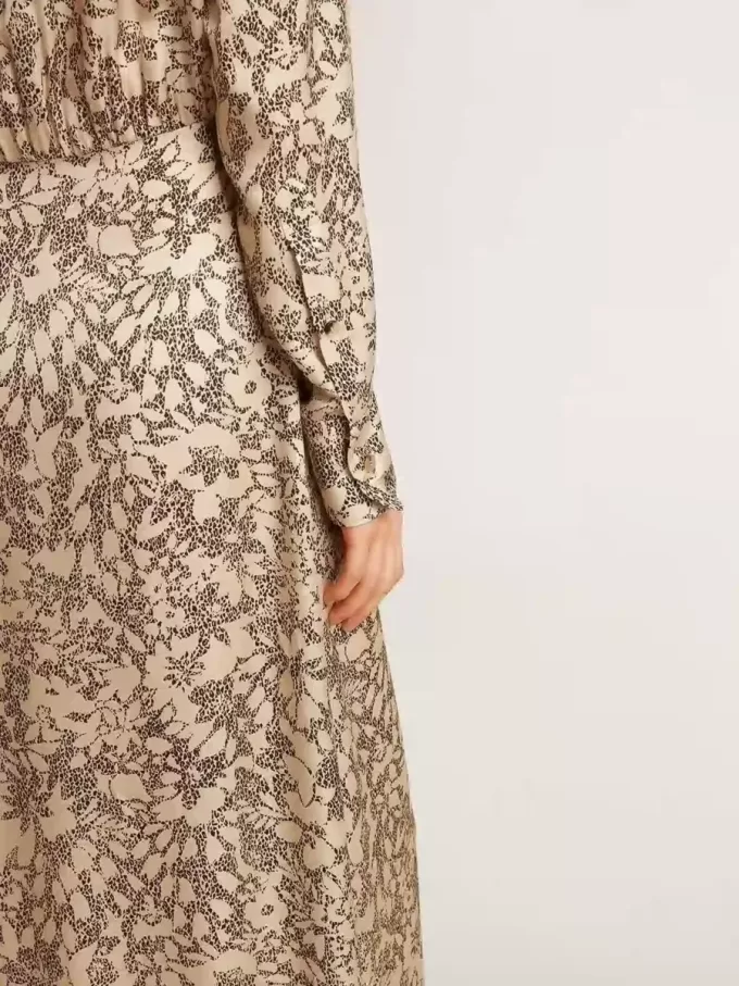 Midi-Kleid für Damen aus Seidenmischung mit Blumenmuster
