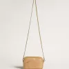 Mini Star Bag aus beigem Leder mit Schlangenprint