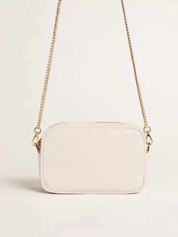 Mini Star Bag aus butterweißem Leder mit Ton-in-Ton-Stern