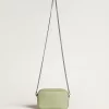 Mini Star Bag aus hellgrünem Leder mit Schlangenprint