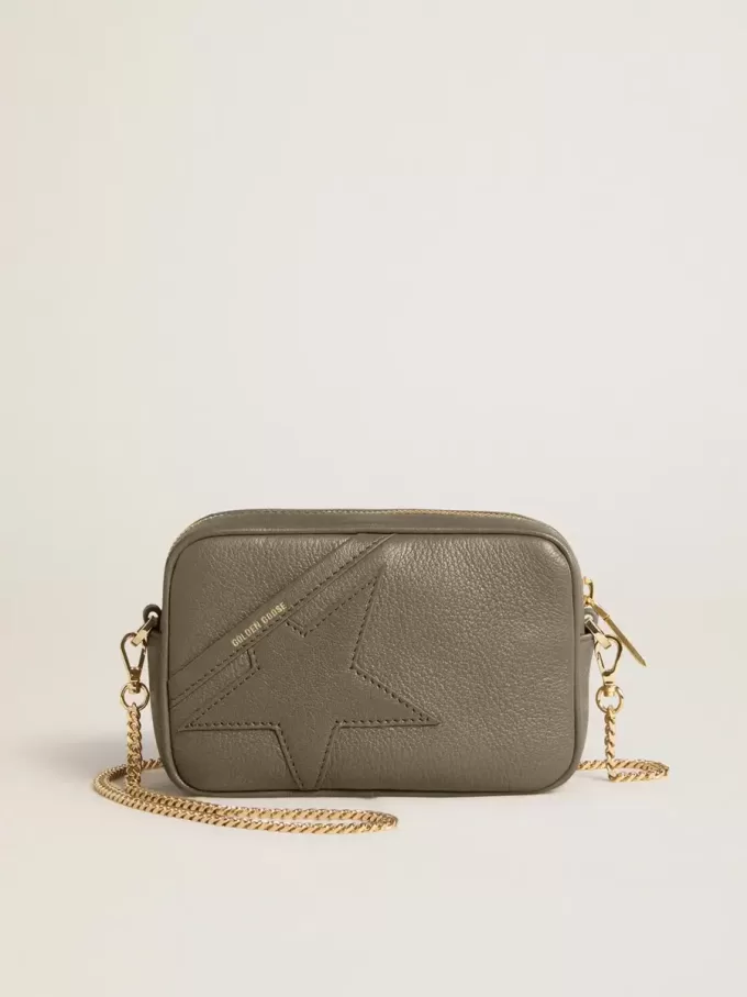 Mini Star Bag aus salbeigrünem Leder mit farblich abgestimmtem Stern