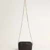 Mini Star Bag aus schwarzem Leder mit ton-in-ton Stern