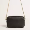 Mini Star Bag aus schwarzem Leder mit ton-in-ton Stern