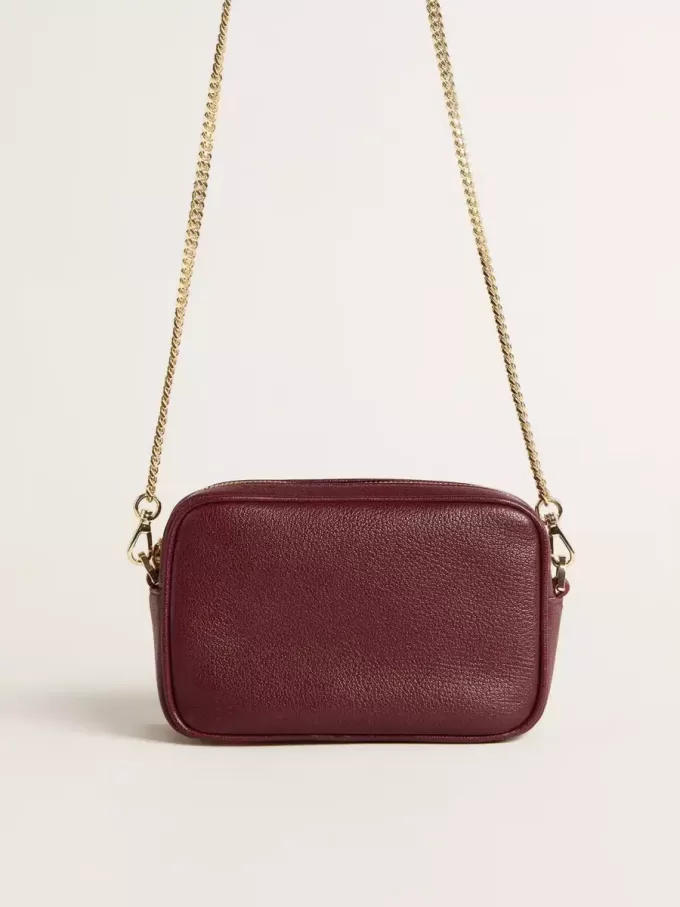 Mini Star Bag aus weinrotem Leder mit farblich abgestimmtem Stern