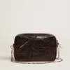 Mini Star Bag für Damen aus schwarzem Glanzleder mit farblich abgestimmtem Stern