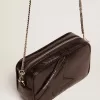 Mini Star Bag für Damen aus schwarzem Glanzleder mit farblich abgestimmtem Stern