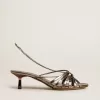 Nico Kitten-Heel-Sandalen aus metallisch grauem Leder Nico Kitten-Heel-Sandalen aus metallisch grauem Leder