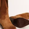 Niedrige Wish Star-Stiefel aus cognacfarbenem Wildleder mit eingearbeitetem Stern