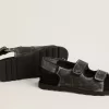 Noa Junior Sandalen aus schwarzem Leder im Used-Look