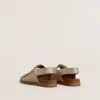 Noa Young Sandalen aus Mikroglitter und Platinleder
