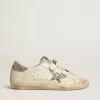 Old School für Damen mit silbernem Glitzerstern und eisgrauer Zunge aus Wildleder Old School für Damen mit silbernem Glitzerstern und eisgrauer Zunge aus Wildleder
