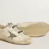 Old School für Damen mit silbernem Glitzerstern und eisgrauer Zunge aus Wildleder Old School für Damen mit silbernem Glitzerstern und eisgrauer Zunge aus Wildleder