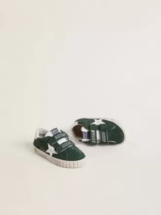 Old School Junior aus grünem Wildleder mit weißem Lederstern und Fersenlasche
