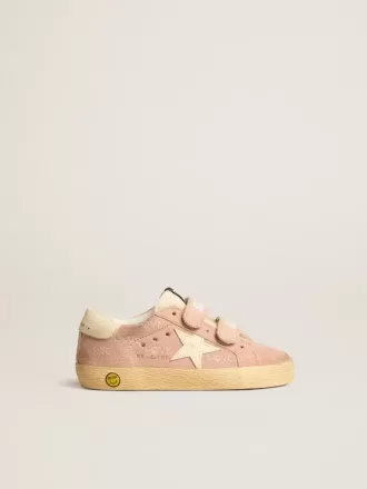 Old School Junior aus rosa Wildleder mit cremefarbenem Lederstern und Fersenlasche